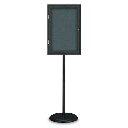 United Visual Products Corkboard, Double Door, Radius Frame, 60x36", Black/Natural Tan Cork UV7004-BLACK-CORK